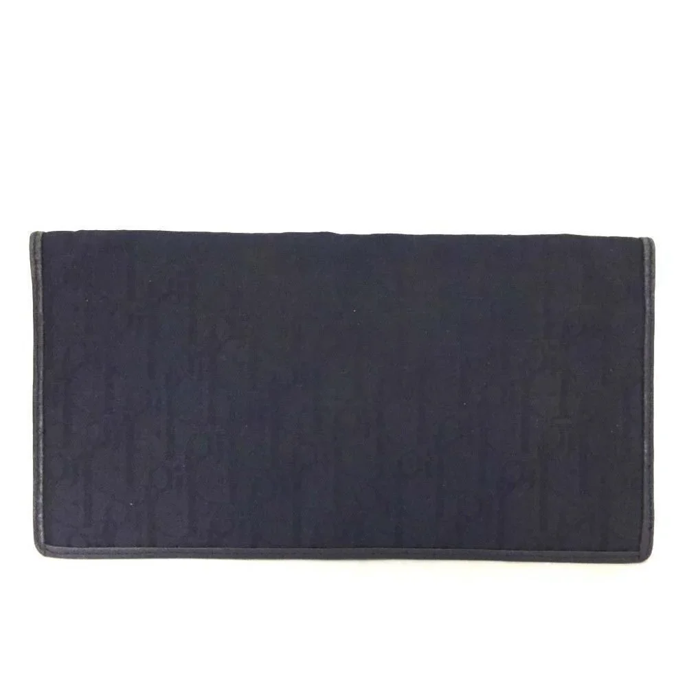 Christian Dior Trotter Canvas Leather Long Bifold Wallet /6T0694